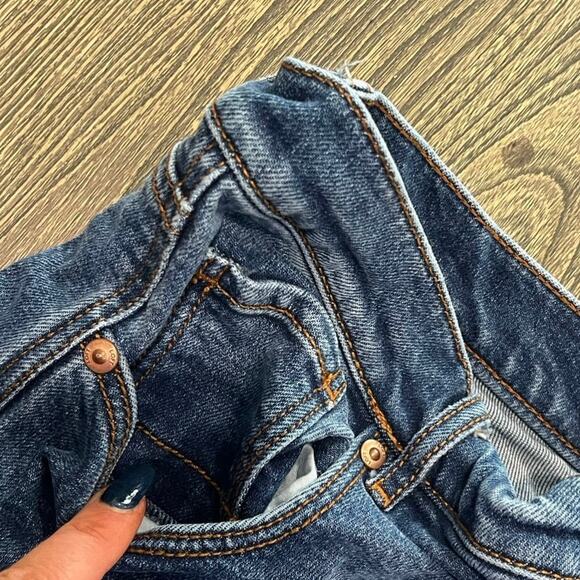 Made and Loved LOFT Modern Straight Jeans Denim Raw Hem Dark Wash Blue Sz 30/10 - Picture 13 of 13